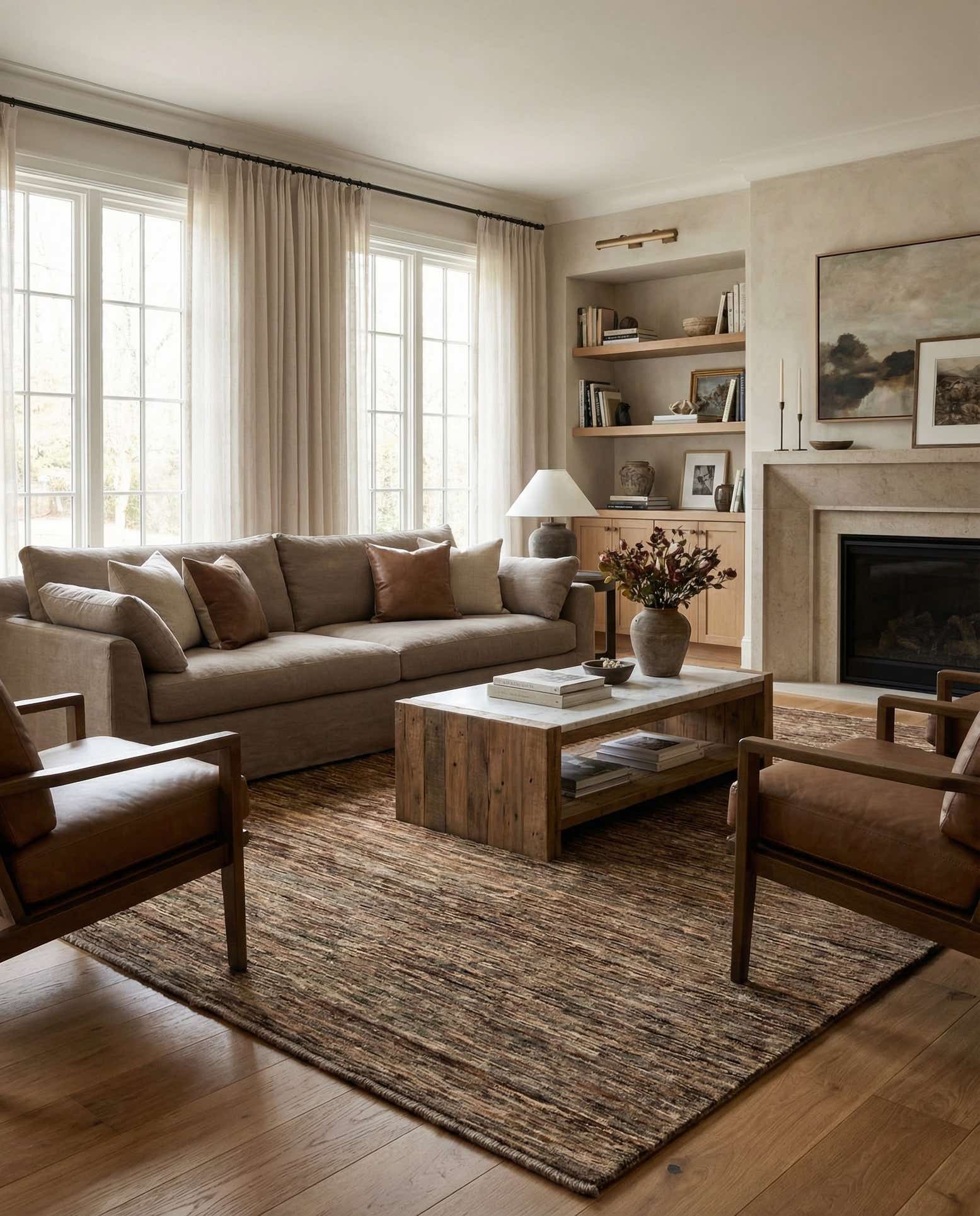 6' 5 x 9' 7 Hand Knotted Modern Ziegler Wool Rug