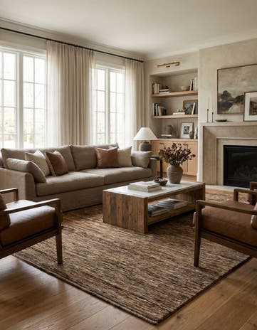 6' 5 x 9' 7 Hand Knotted Modern Ziegler Wool Rug