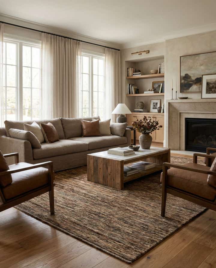 6' 5 x 9' 7 Hand Knotted Modern Ziegler Wool Rug