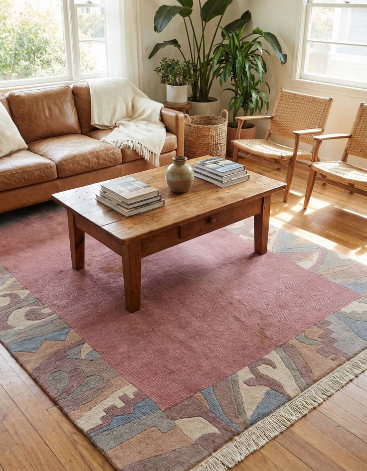 Detail image of  5' 3 x 7' 5  Hand Knotted Tibet Wool Rug