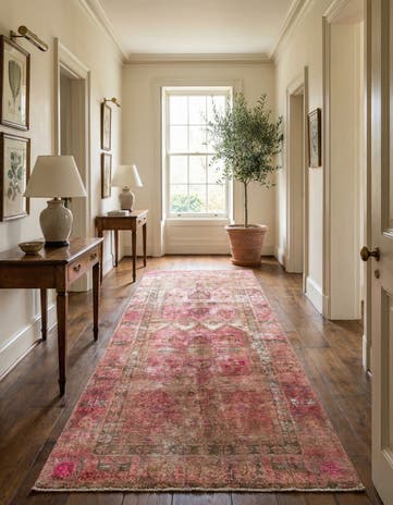 4' 5 x 10' 5 Hand Knotted Ultra Vintage Persian Wool Runner Rug