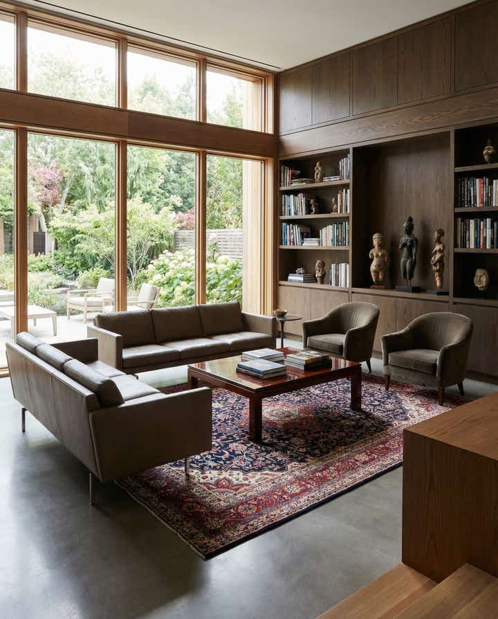 7' 4 x 10' 7 Hand Knotted Sarough Persian Wool Rug