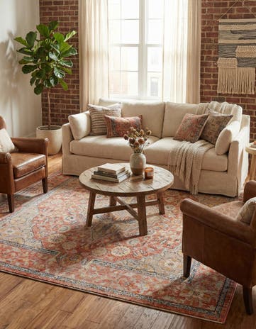 Brick Red Lola Square Rug