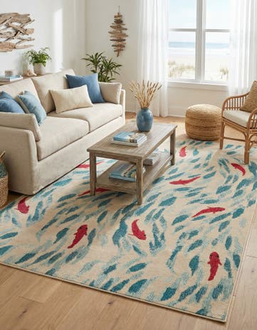 Beige Washable Capri Rug