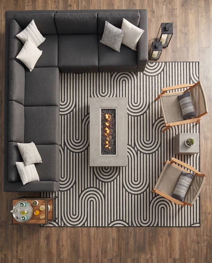 Detail image of 12' x 12' Easy-Clean Modern Indoor / Outdoor Square Rug
