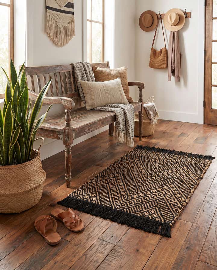 2' x 3' 1 Handmade Braided Jute Rug