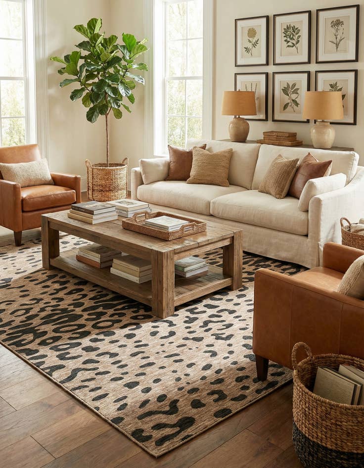 Detail image of  13' x 13'  Washable Safari Indoor / Outdoor Square Rug