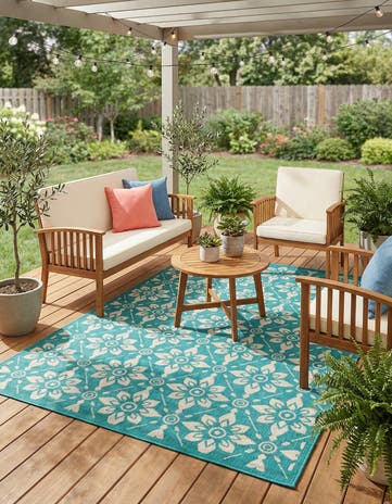 4' x 6' Easy-Clean Lattice Indoor / Outdoor Rug