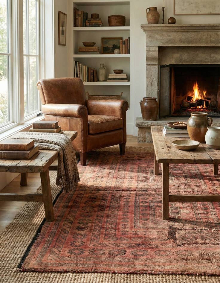 Detail image of 3' 6 x 4' 5  Hand Knotted Ultra Vintage Persian Wool Rug