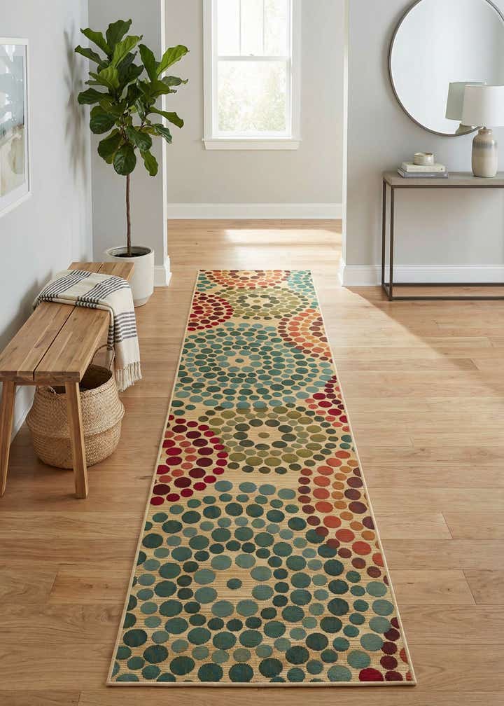 2' 7 x 12' Easy-Clean Modern Indoor / Outdoor Runner Rug