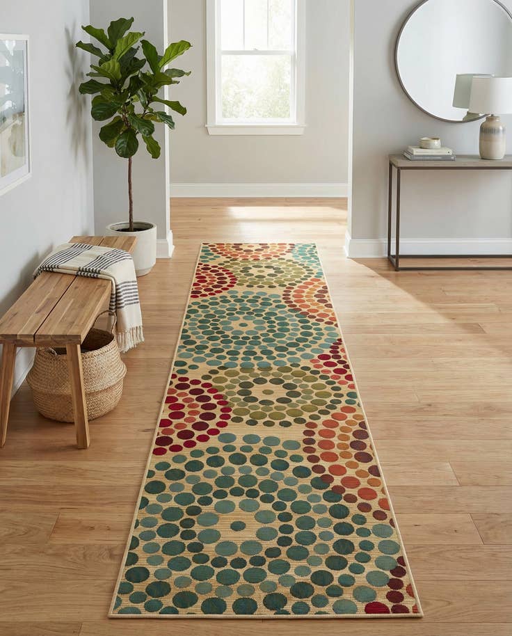 Detail image of 2' 7 x 12' Easy-Clean Modern Indoor / Outdoor Runner Rug