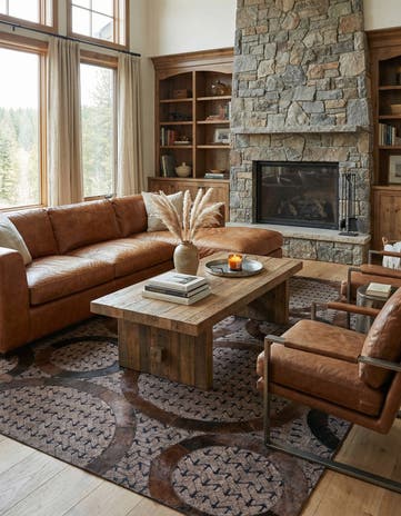 5' x 8' Cowhide Leather Rug