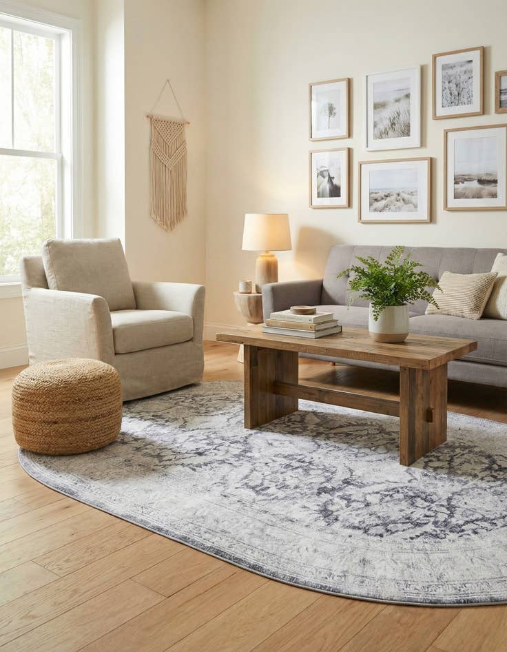 Detail image of 5' x 8' Washable Timeless Oval Rug