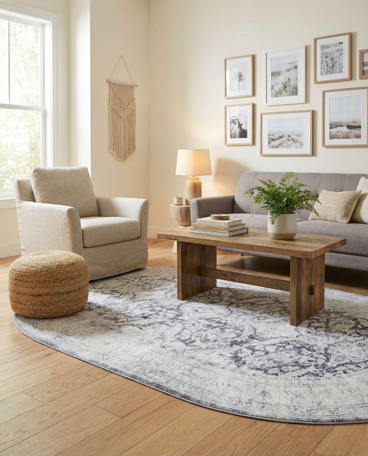 5' x 8' Washable Timeless Oval Rug