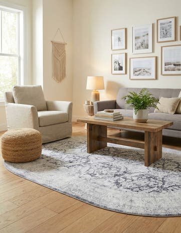 5' x 8' Washable Timeless Oval Rug