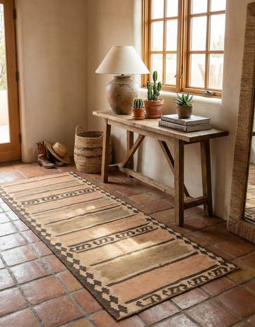 2' 4 x 4' 10 Hand Woven Kilim Fars Wool Runner Rug