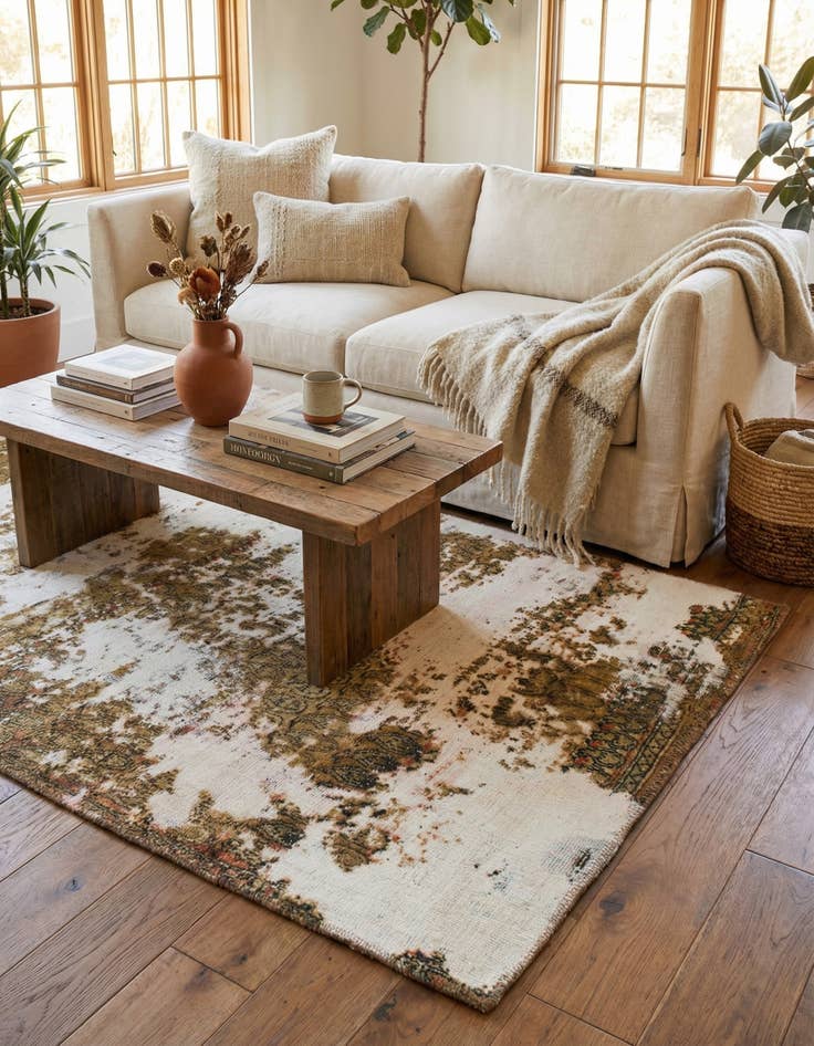 Detail image of 3' 6 x 6' 4  Hand Knotted Ultra Vintage Persian Wool Rug