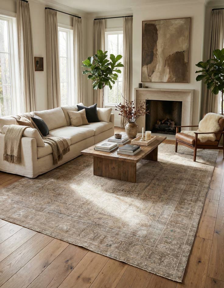 Detail image of 9' 5 x 12' 5  Hand Knotted Ultra Vintage Persian Wool Rug