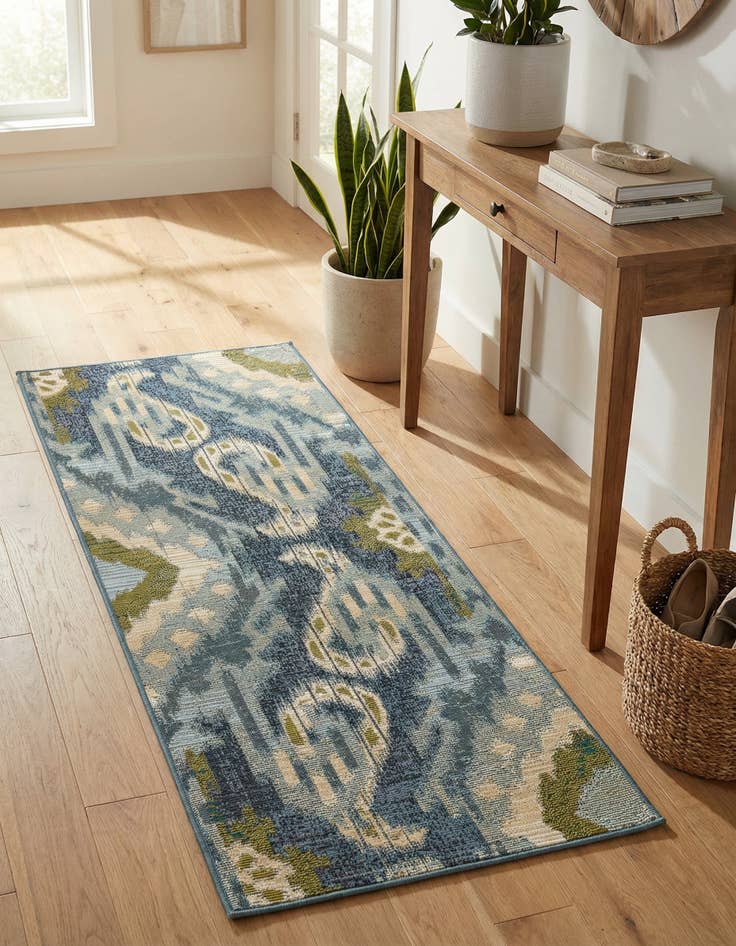 Detail image of 2' x 4' Easy-Clean Modern Indoor / Outdoor Runner Rug