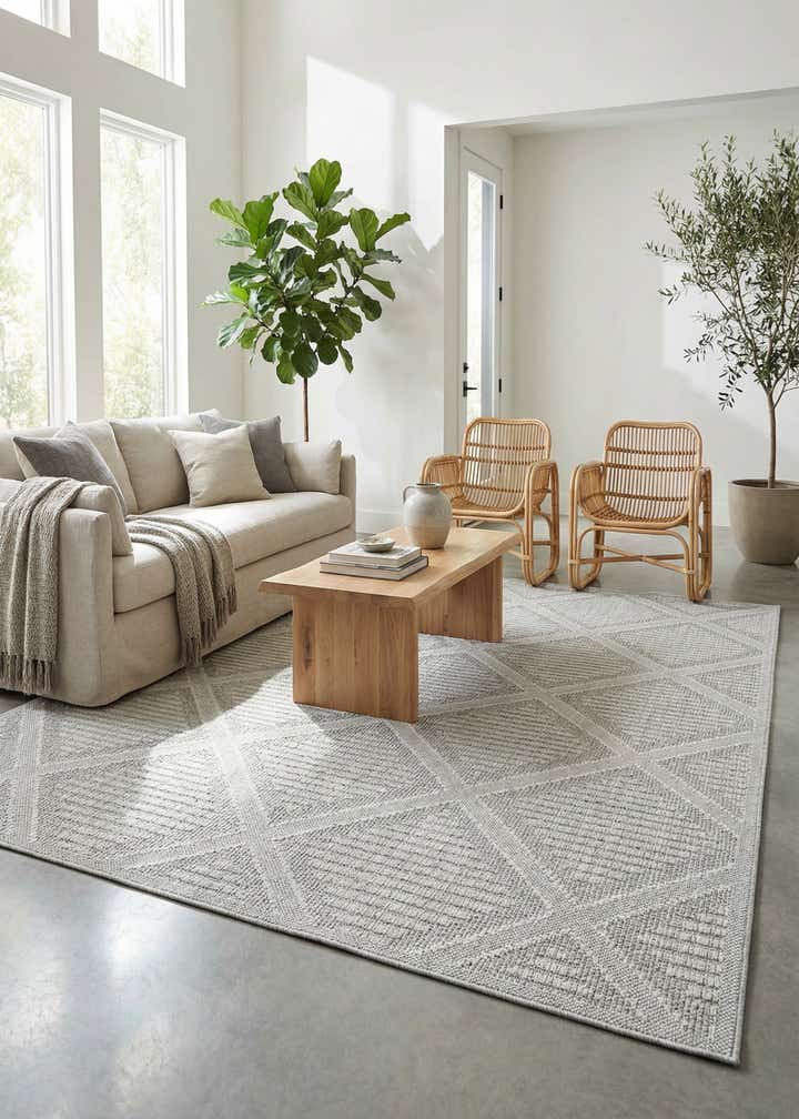 9' x 12' Easy-Clean Trellis Indoor / Outdoor Rug