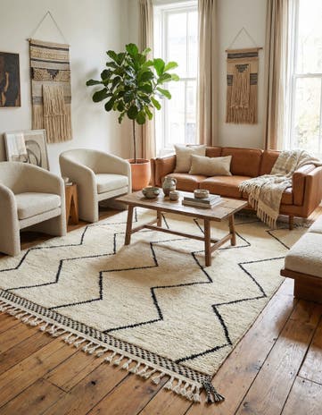 5' 10 x 10' 5 Hand Knotted Moroccan Wool Rug