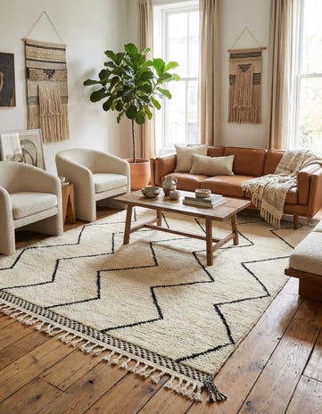 5' 10 x 10' 5 Hand Knotted Moroccan Wool Rug