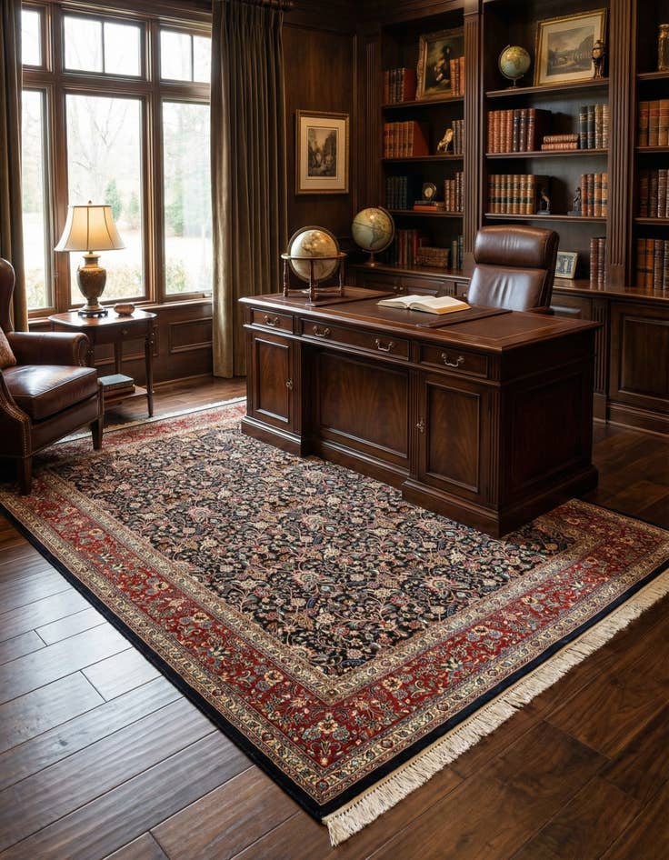 Detail image of 6' 7 x 9' 6 Mashad Wool Rug