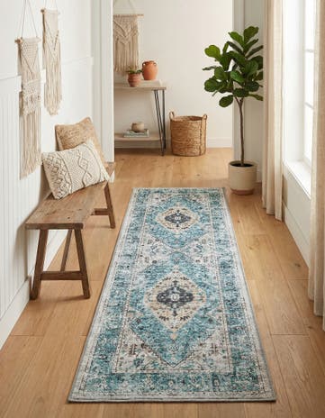 Seaglass Washable Yara Runner Rug