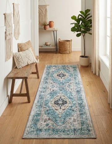 Seaglass Washable Yara Runner Rug