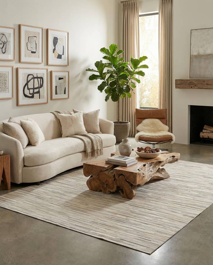 Detail image of 5' x 8' Cowhide Stocks Rug