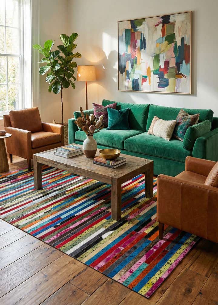 5' 1 x 8' 2 Cowhide - Patchwork Rug