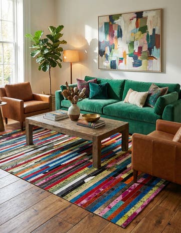 5' 1 x 8' 2 Cowhide - Patchwork Rug