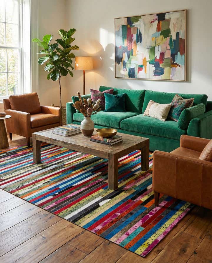 5' 1 x 8' 2 Cowhide - Patchwork Rug