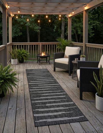 2' 7 x 12' Easy-Clean Modern Indoor / Outdoor Runner Rug