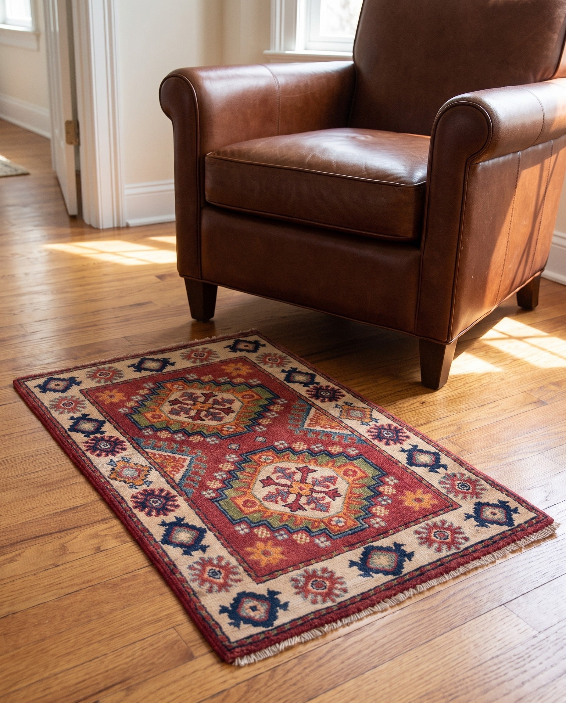 1' 11 x 3' 1 Hand Knotted Kazak Rug