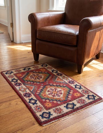1' 11 x 3' 1 Hand Knotted Kazak Rug