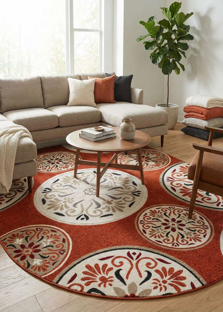 7' 10 x 10' Easy-Clean Modern Indoor / Outdoor Oval Rug