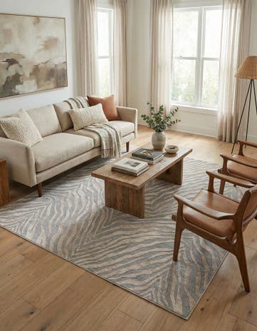 Gray and Ivory Finsbury Square Rug