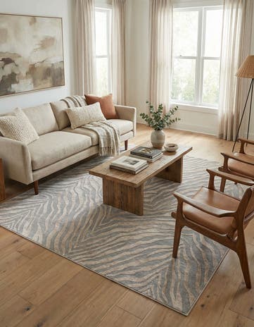 Gray and Ivory Finsbury Square Rug