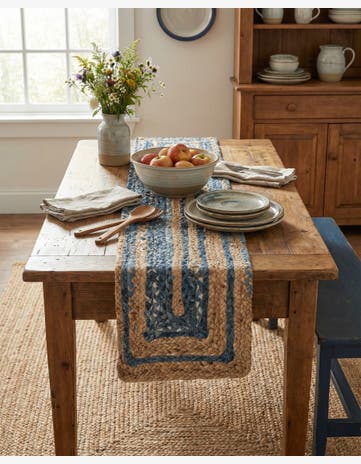 1' 2 x 4' 1 Handmade Braided Chindi Table Runner Rug