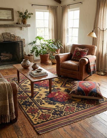 4' x 5' 11 Hand Knotted Sumak Wool Rug