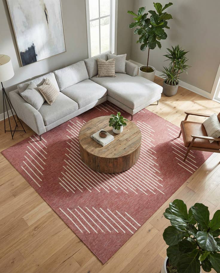 Detail image of 13' x 13' Easy-Clean Modern Indoor / Outdoor Square Rug