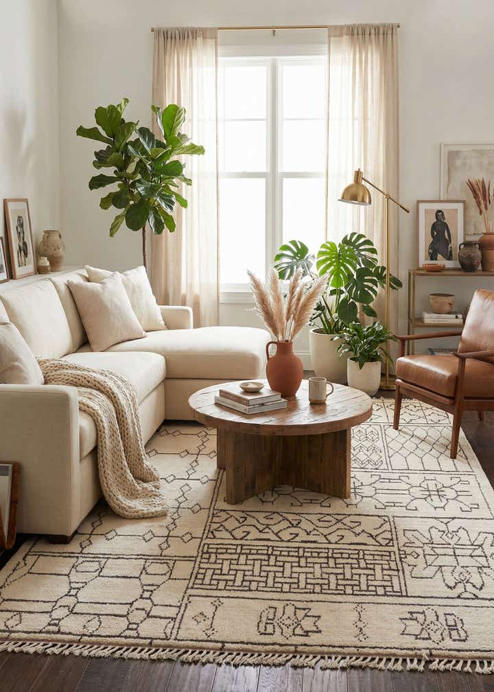 8' 9 x 12' 7 Hand Knotted Moroccan Wool Rug