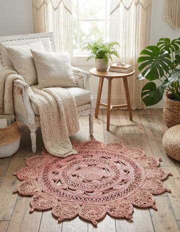 3' 1 x 3' 1 Handmade Braided Jute Round Rug