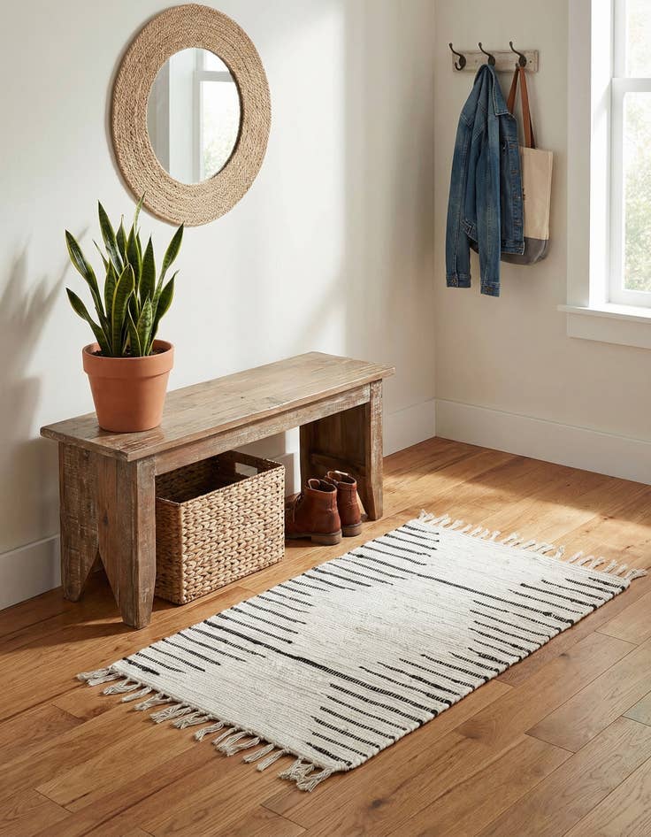 Detail image of 2' x 3' 1  Hand Woven Chindi Cotton Rug