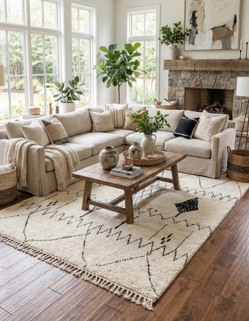 7' 10 x 10' Hand Knotted Moroccan Wool Rug