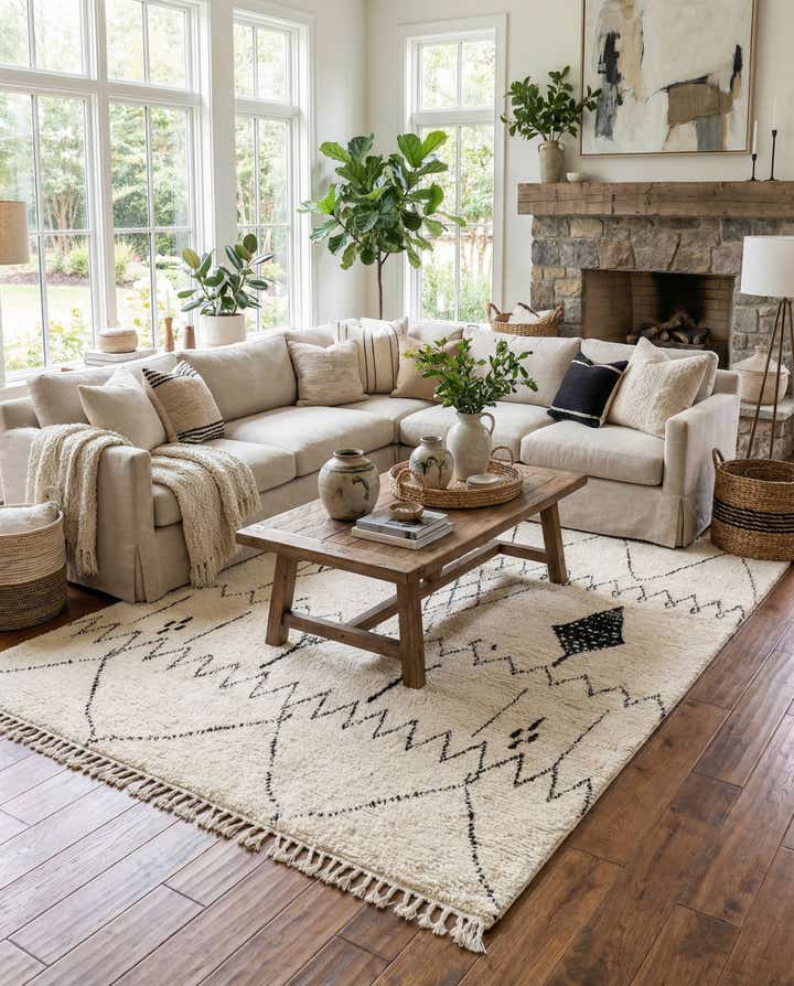 7' 10 x 10' Hand Knotted Moroccan Wool Rug