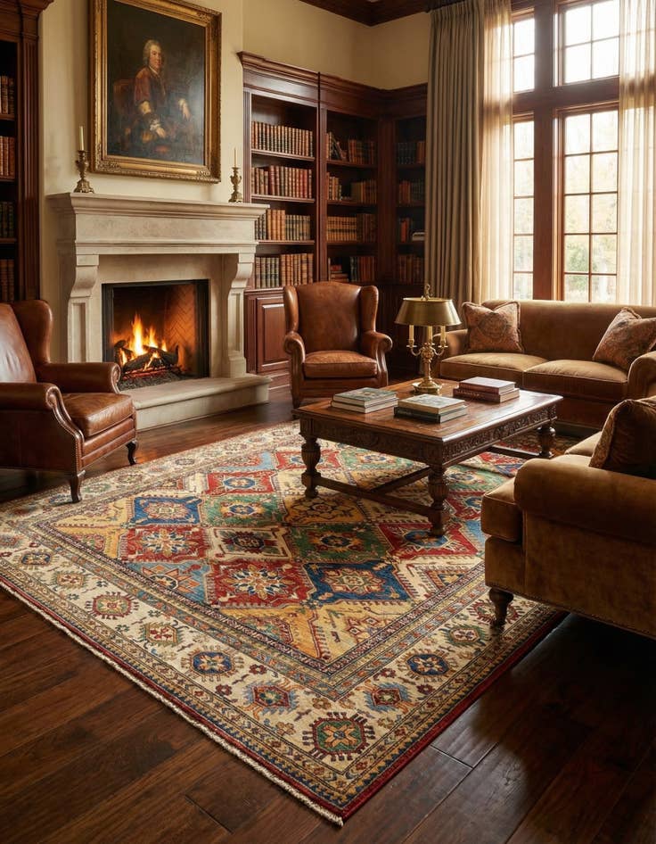 Detail image of 7' 11 x 11' Kazak Wool Rug