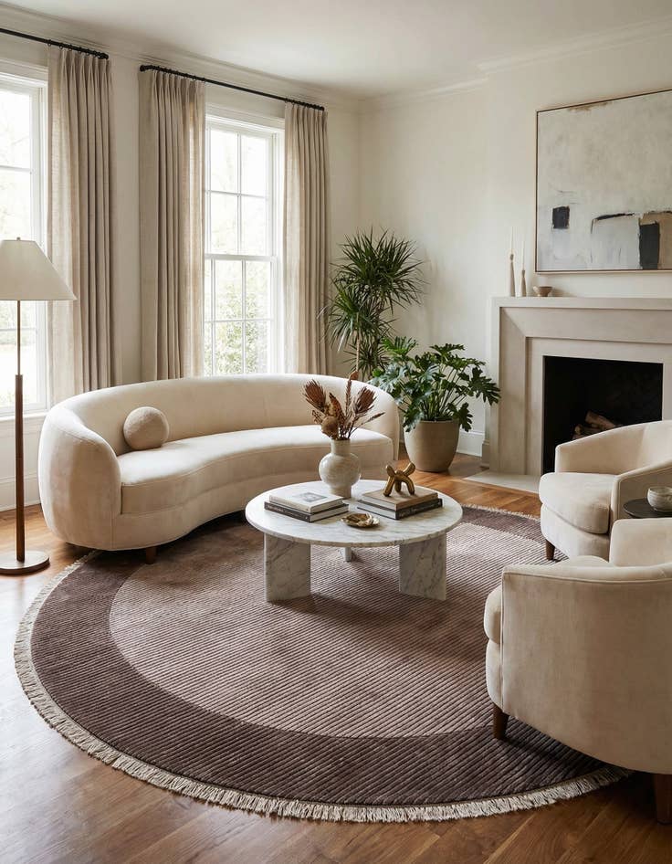 Detail image of 6' 8 x 6' 8  Hand Knotted Darya Wool Round Rug