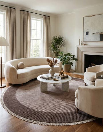 6' 8 x 6' 8 Hand Knotted Darya Wool Round Rug